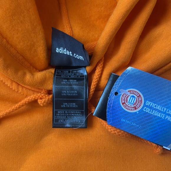 NWT Men’s Adidas Orange University of Tennessee Sweatshirt Hoodie Size XXL - Picture 6 of 9